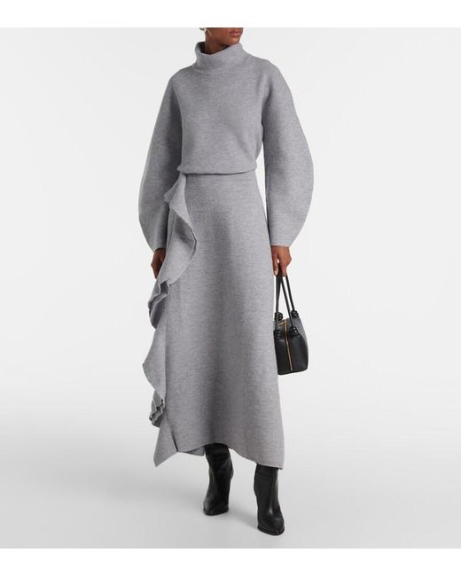 Ulla Johnson Gray Leona Wool Turtleneck Sweater