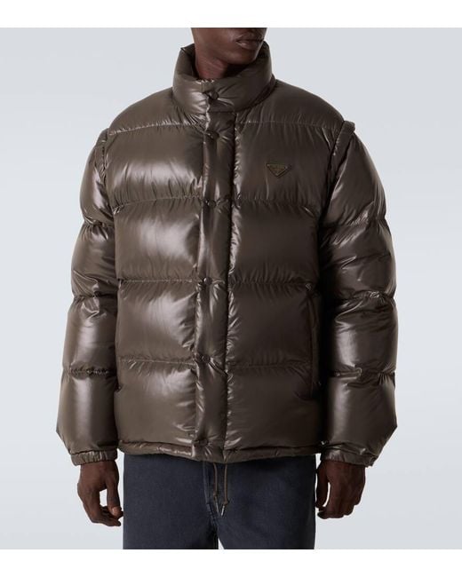 Prada Green Re-Nylon Down Jacket for men