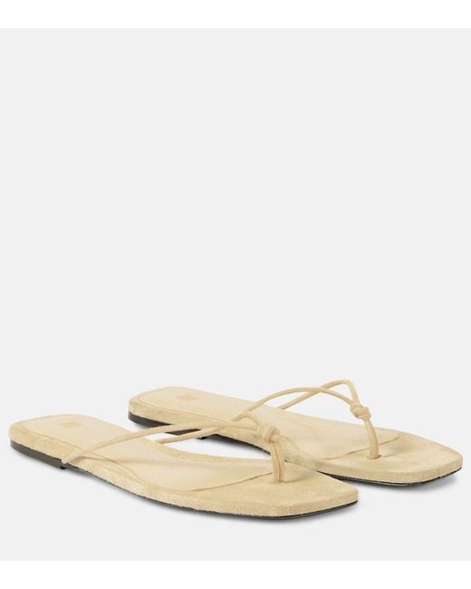 Totême Natural The Knot Suede Thong Sandals
