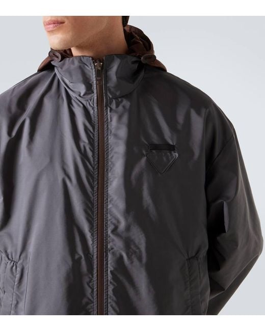 Prada Brown Reversible Hooded Re-Nylon Jacket for men