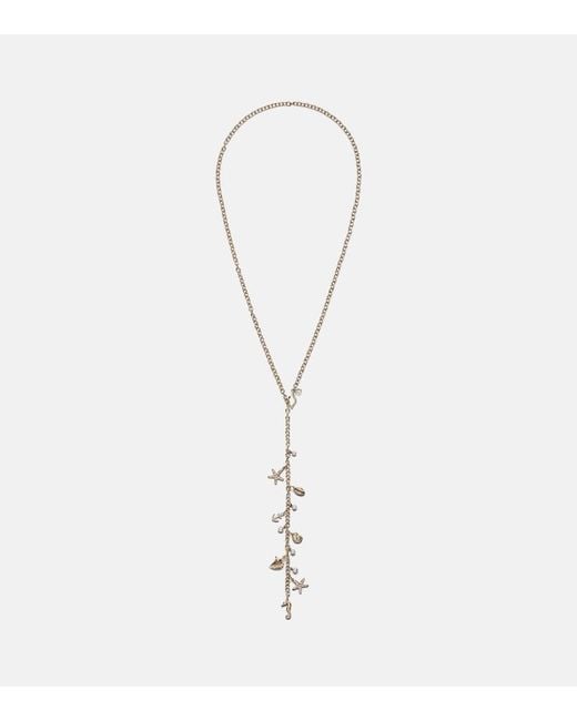 Sydney Evan White 14Kt Charm Necklace With Diamonds And Pearls