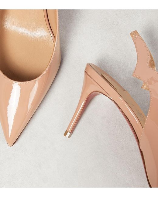Christian Louboutin Natural Patent Leather Slingback Pumps