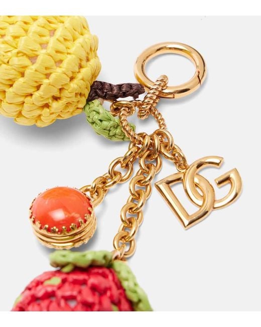 Llavero Dg Con Rafia Dolce & Gabbana de color Metallic