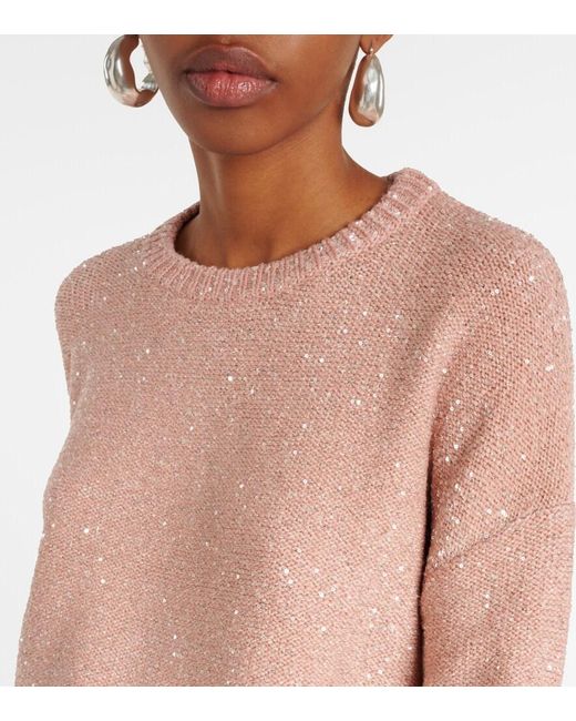 Altuzarra Pink Yasworth Metallic Knit Sweater