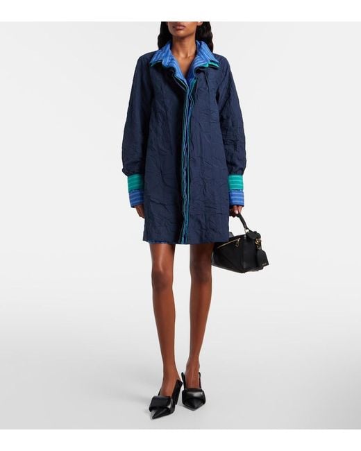 Loewe Blue Striped Technical Cotton-Blend Shirt Dress