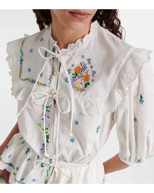 Blusa Willa de algodon bordada ALÉMAIS de color Metallic