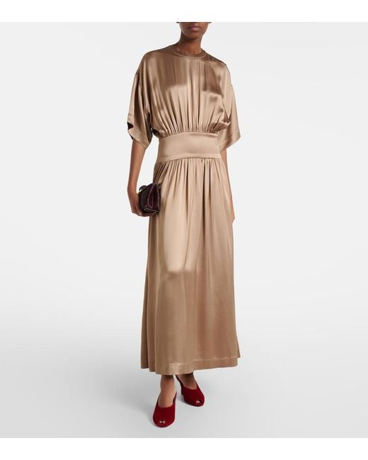 Totême Natural Satin Midi Dress
