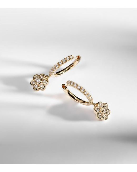 Anita Ko White 18Kt Hoop Earrings With Diamonds