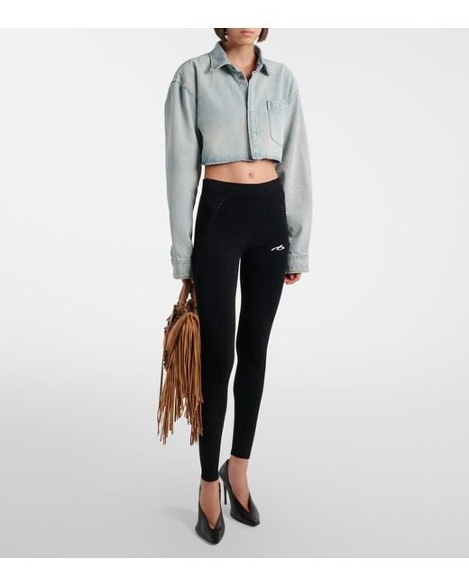 Balenciaga Blue Cropped Denim Shirt