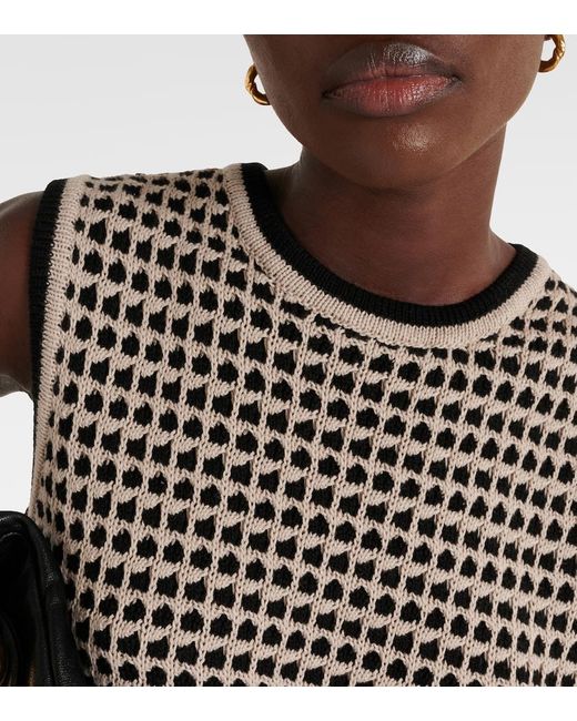 Max Mara Black Max Mara Fleres Patterned Cotton Sweater Vest