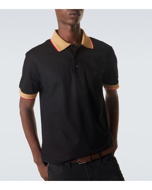 Burberry Black Evan Cotton Polo Shirt for men