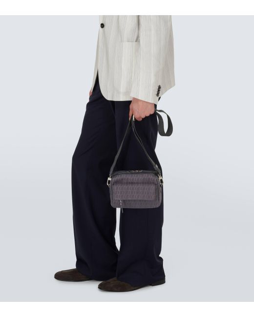 Christian Louboutin Gray Zip N Flap Logo Jacquard Messenger Bag for men
