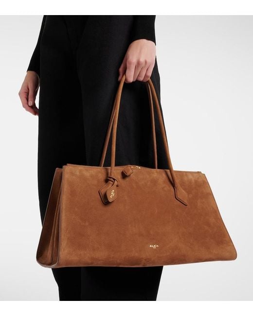 Alaïa Brown Le Teckel Suede Tote Bag