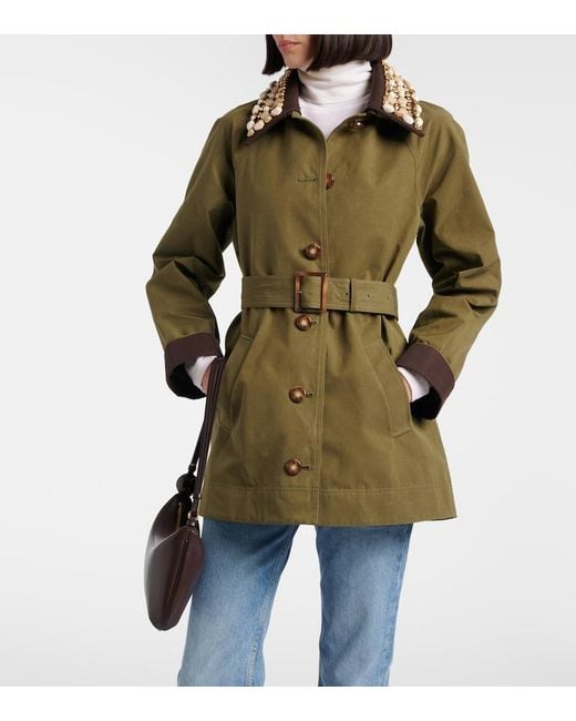 Veronica Beard Green Langham Embellished Coat