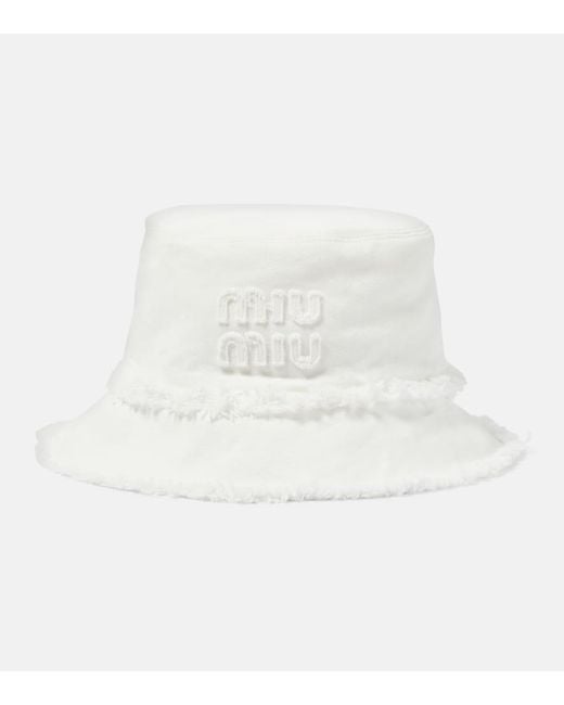Miu Miu White Hut aus Denim