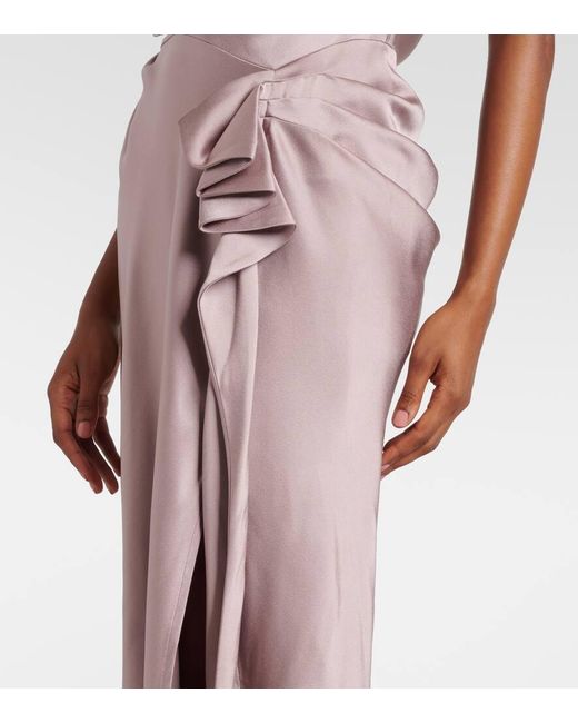 Dries Van Noten Purple Ruffled Gown