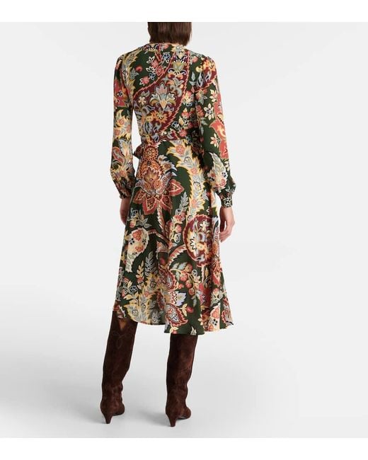 Abito A Portafoglio Con Stampa di Etro in Multicolor