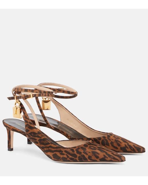 Tom Ford Brown Pumps Padlock 55 Aus Veloursleder