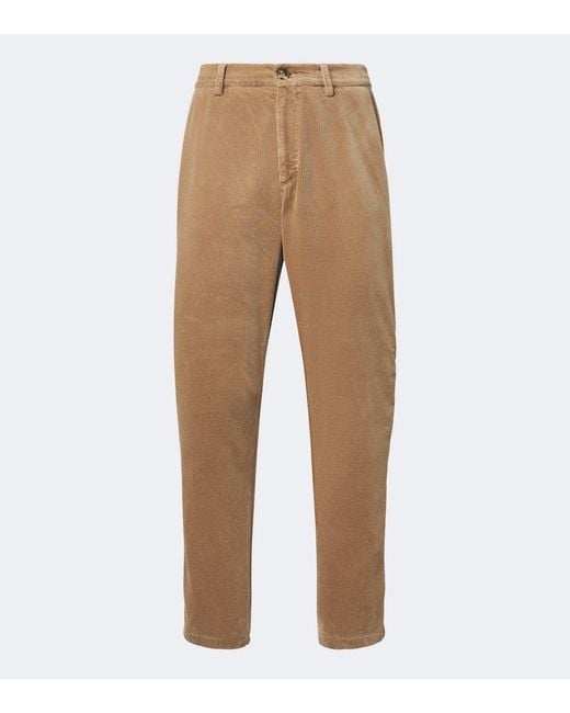 Brunello Cucinelli Natural Cotton Corduroy Straight Pants for men