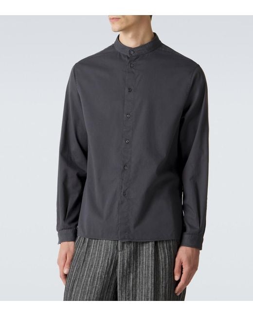 Brunello Cucinelli Blue Cotton Shirt for men