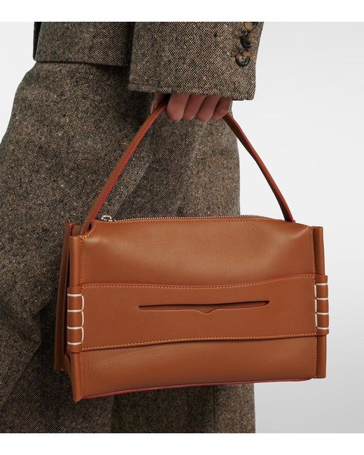J.W. Anderson Brown Loafer Leather Top-Handle Bag