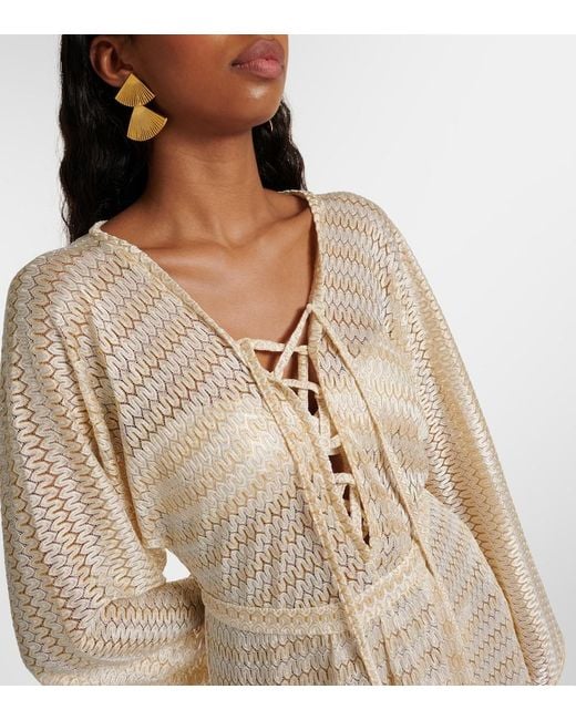 Melissa Odabash Natural Nina Crochet Kaftan