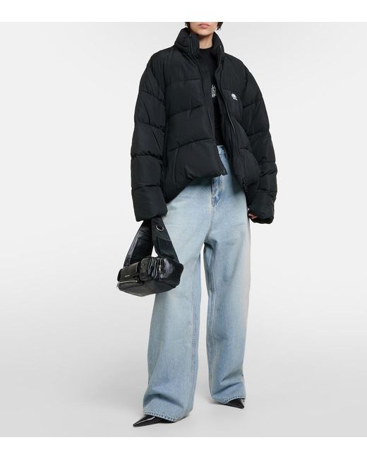 Balenciaga Black C-Shape Puffer Micro-Faille Jacket