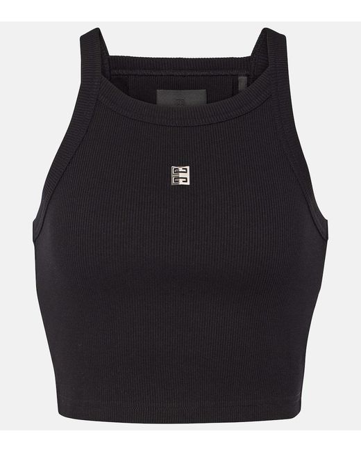 Givenchy Black Cropped-Top 4G aus Jersey