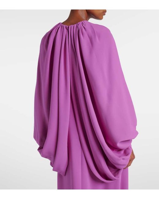 Robe Longue En Soie Melangee Oscar de la Renta en coloris Purple