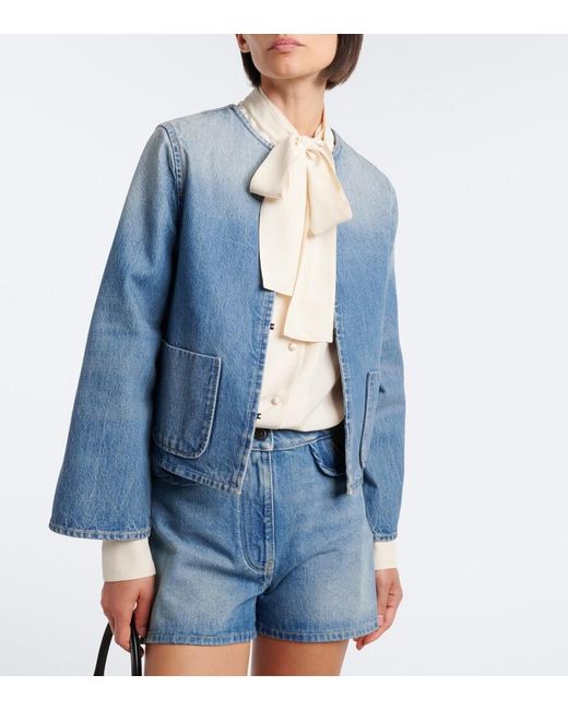 Valentino Blue Vgold Faded Denim Jacket