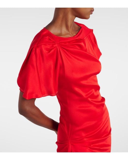 Victoria Beckham Draped Gathered Midi Dress