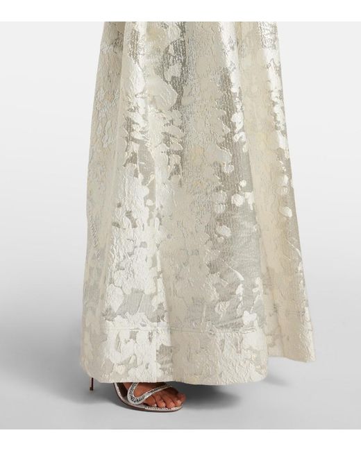 Jonathan Simkhai White Octavia Lame Jacquard Corset Gown