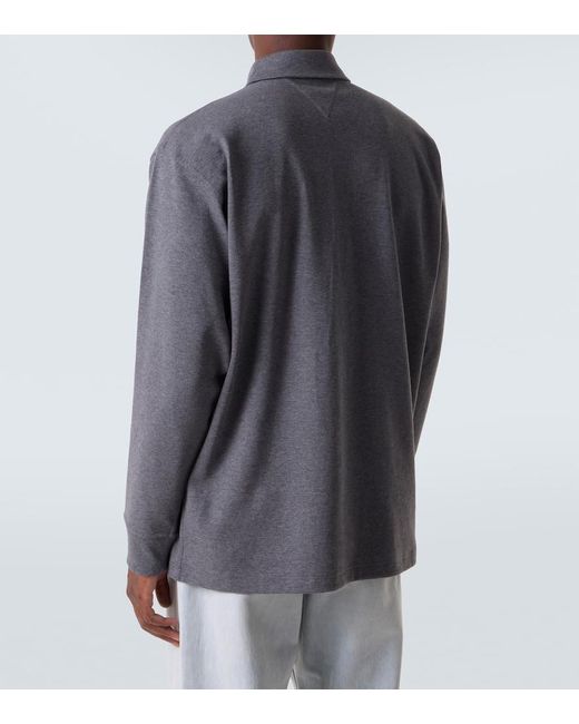 Polo En Coton Intrecciato Bottega Veneta pour homme en coloris Blue