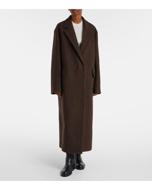 Jil Sander Brown Oversize-Mantel Aus Wolle