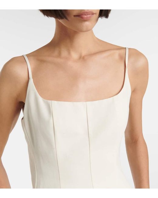 Staud White Bridal Joy Cotton-Blend Minidress