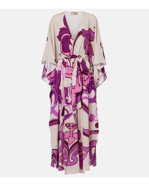 Adriana Degreas Purple Printed Beach Cover-Up