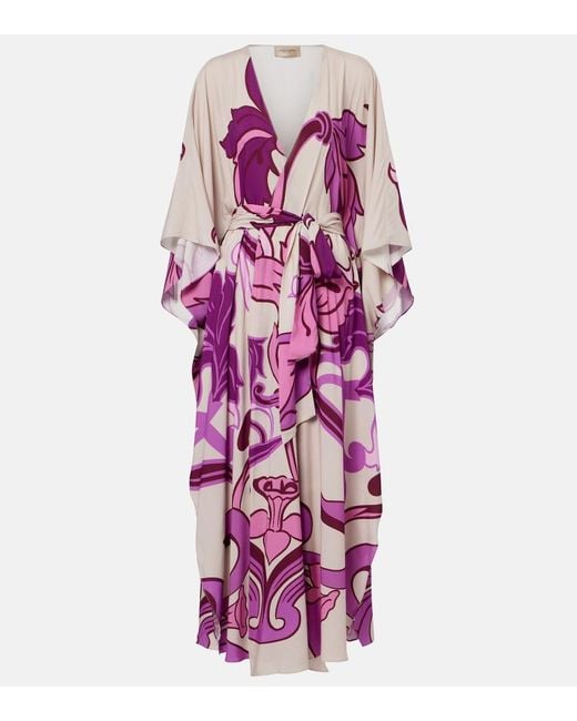Adriana Degreas Purple Printed Beach Cover-Up