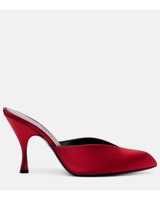 Herbert Levine Red Sitting Pretty 95 Satin Mules