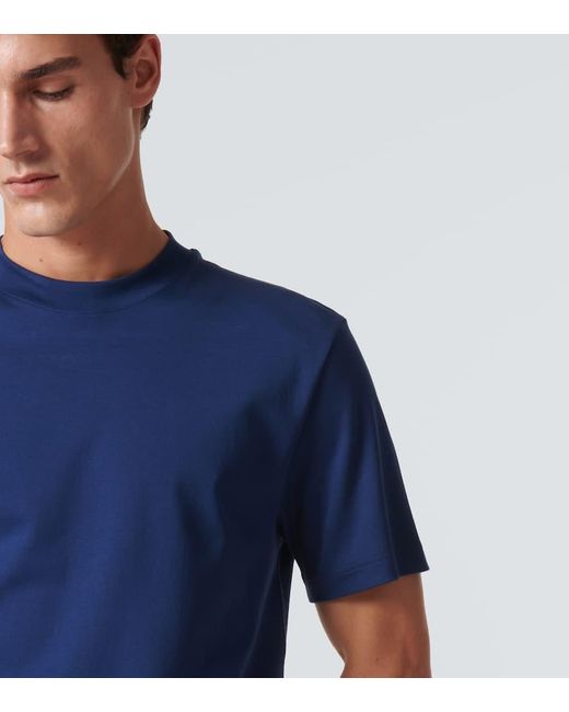 Camiseta Ray En Jersey De Algodon Loro Piana de hombre de color Blue