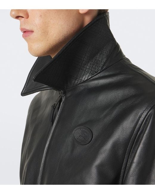 Burberry Black Bloomsbury Leather Jacket for men