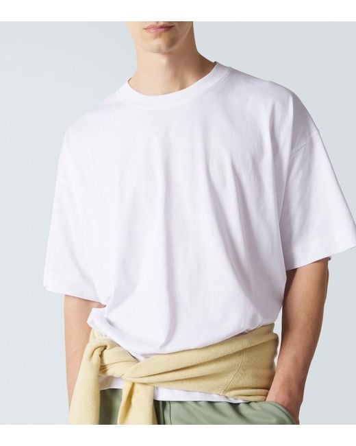 Dries Van Noten White Oversized Cotton Jersey T-Shirt for men