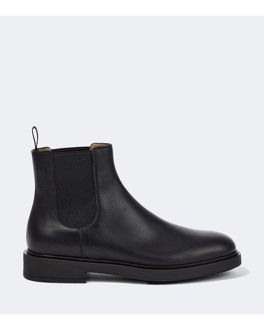 Gianvito Rossi Black Chester Leather Ankle Boots for men