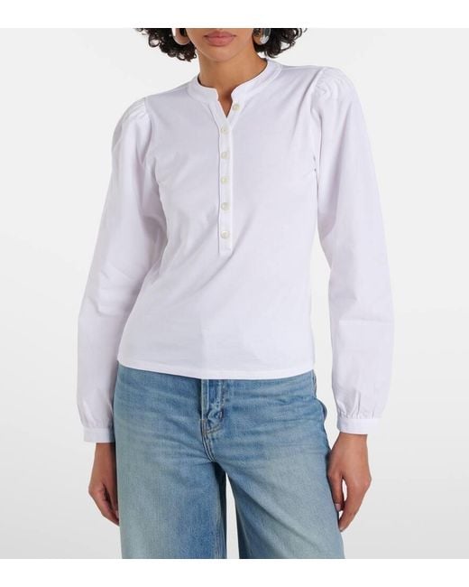 FRAME White Bluse Aus Baumwolle