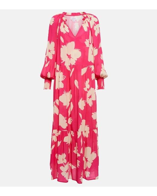 Velvet Pink Luella Printed Maxi Dress