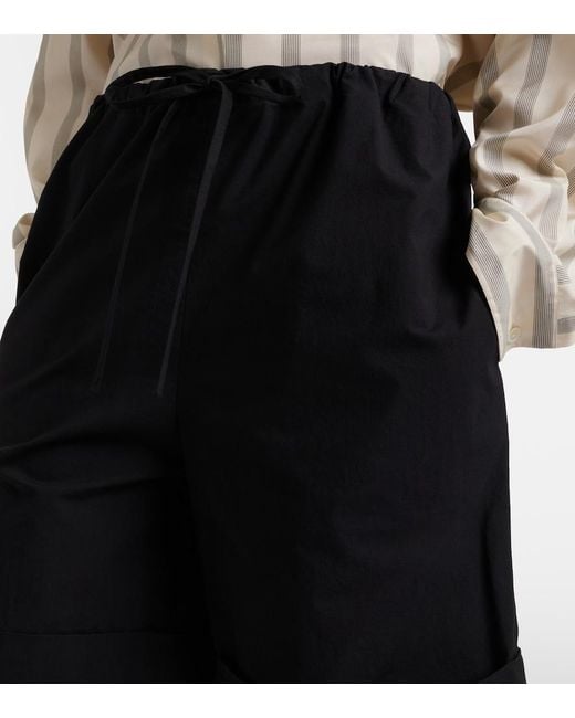 The Row Black Emiliano Cotton Shorts
