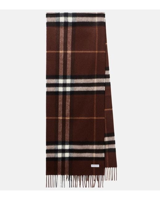 Burberry Brown Check Cashmere Scarf