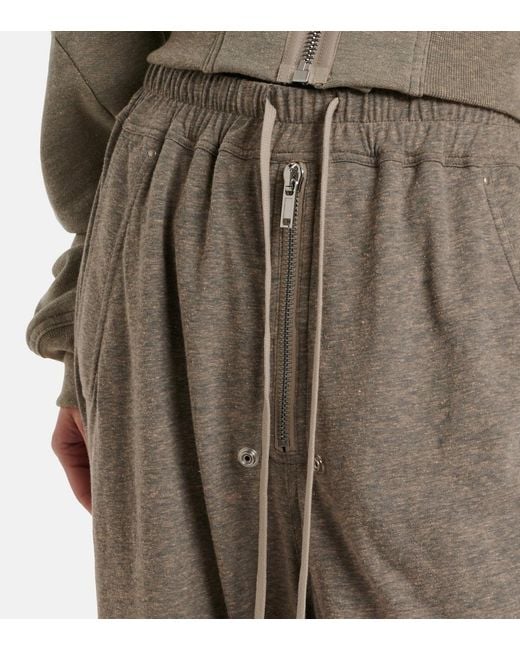 Rick Owens Gray Cotton-Blend Jersey Sweatpants