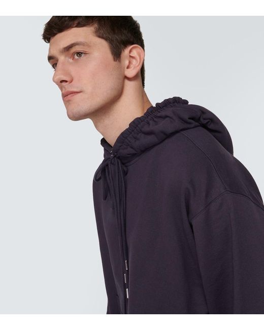 Dries Van Noten Blue Cotton Jersey Hoodie for men