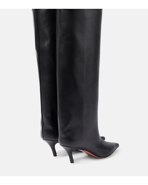 AMINA MUADDI Black Fiona 60 Leather Over-The-Knee Boots
