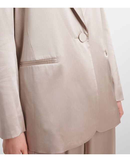 The Sei Natural Oversized Silk Satin Blazer